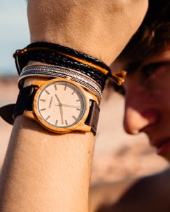 Wood Watch with Real Portuguese Natural Cork Wristband