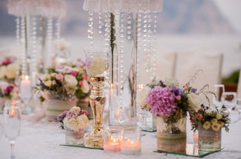 wedding table - crystal garlands
