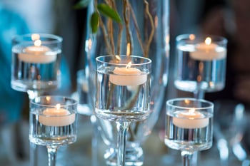 floating candles - wedding reception