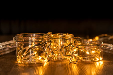 Mason jar lights for party - AdobeStock_276518644