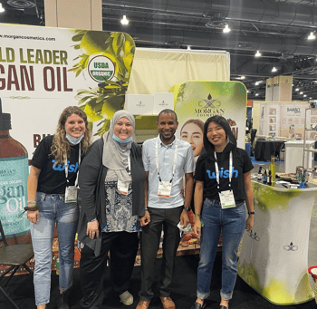 Morgan Cosmetics founders with Wish employees at Natural Products Expo East