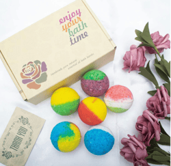 Organic & Natural Bath Bombs, Handmade Bubble Bath Bomb Gift Set,