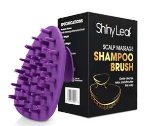 Cepillo Shiny Leaf Head Massager Shampoo Brush Scrubber