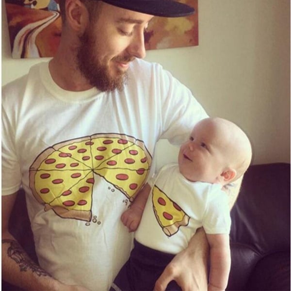 Maglietta padre-figlio pezzo di pizza