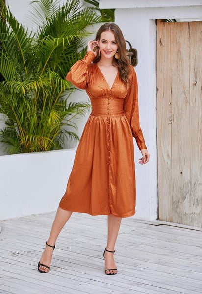 Vestido 1Sansome longuete cobre