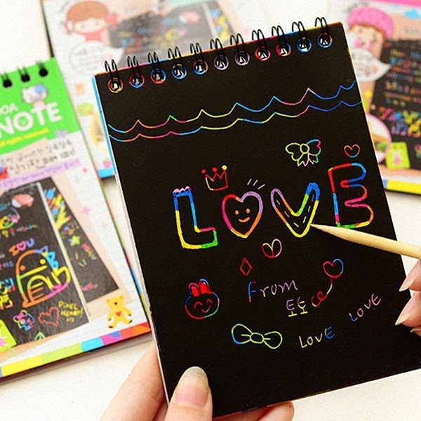 Rainbow scratch sketch pad