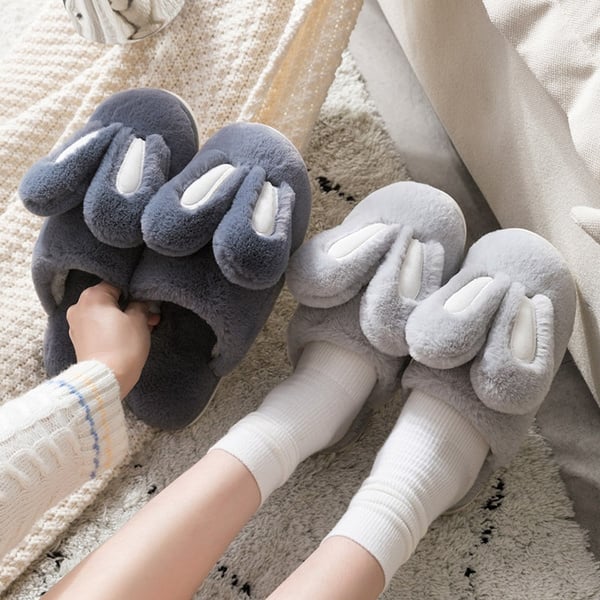 chaussons lapins en peluche