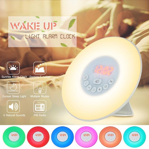 multi-colored natural light alarm clock 