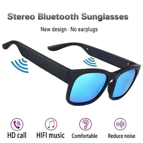 bluetooth sunglasses with black frame