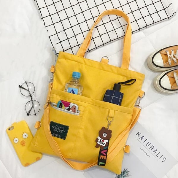 canvas tote bag with pockets