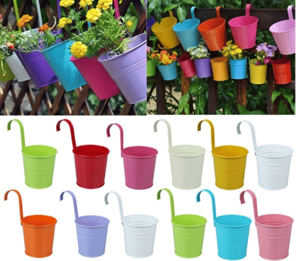 iron hanging flower pots