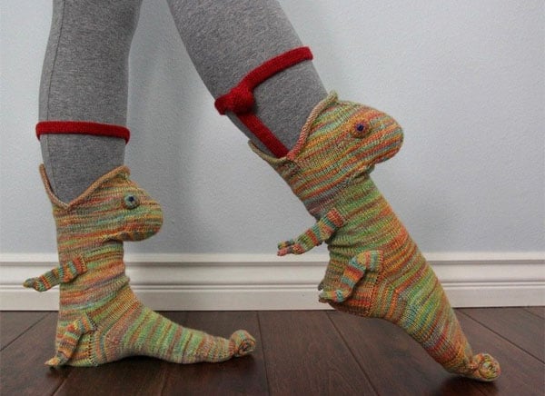 novelty chameleon socks