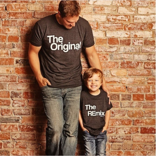 Maglietta padre-figlio con scritta