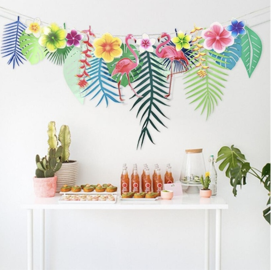 flamingo hanging garland