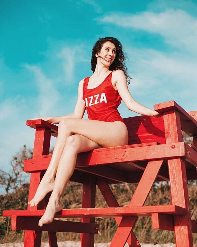 pizza red one piece swimsuit