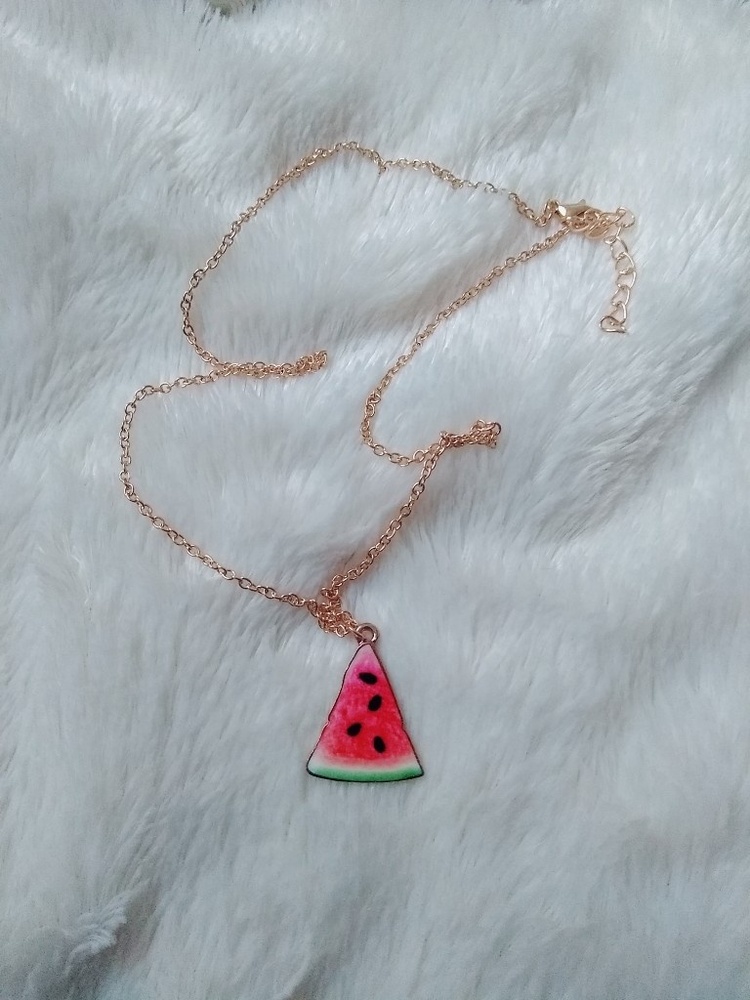 watermelon gold necklace