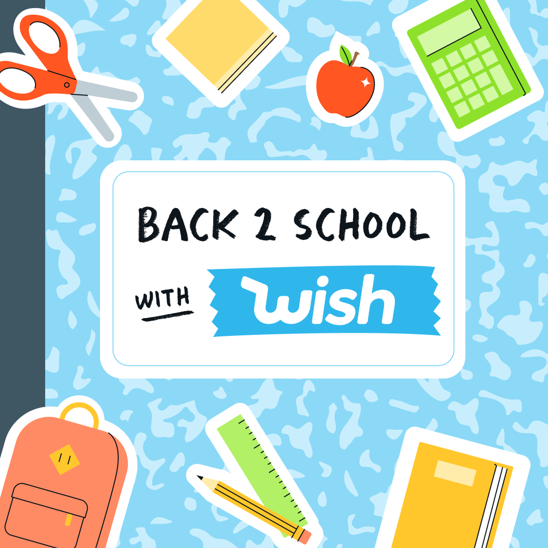 back to school with wish on school notebook