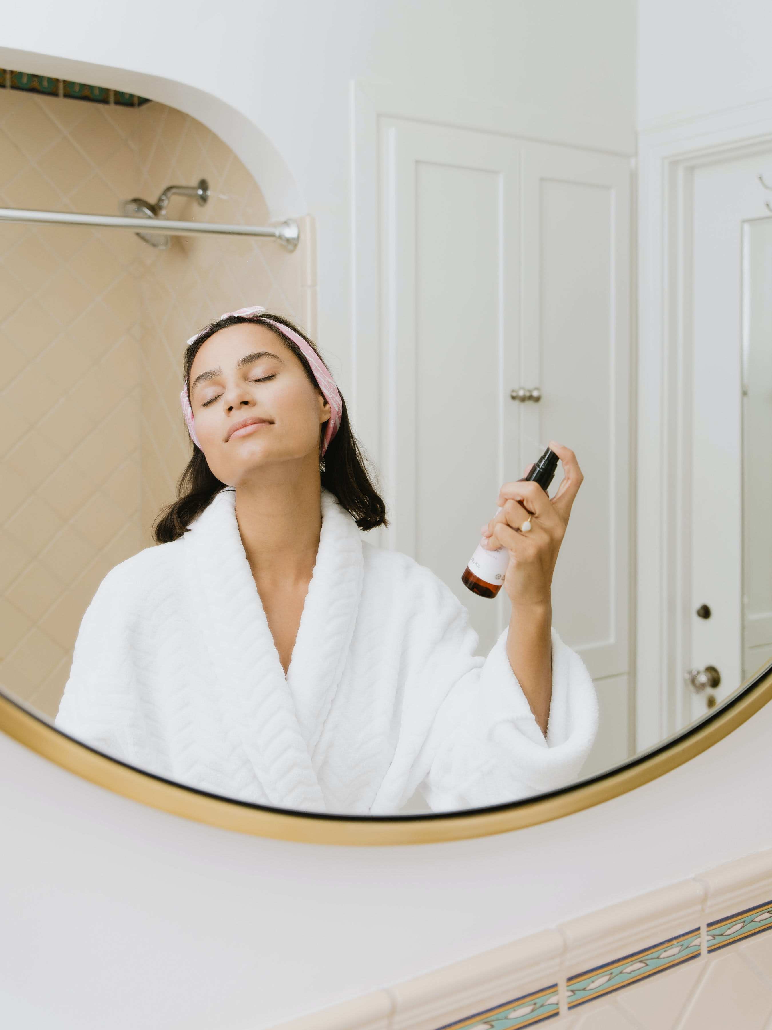 woman doing self care routine