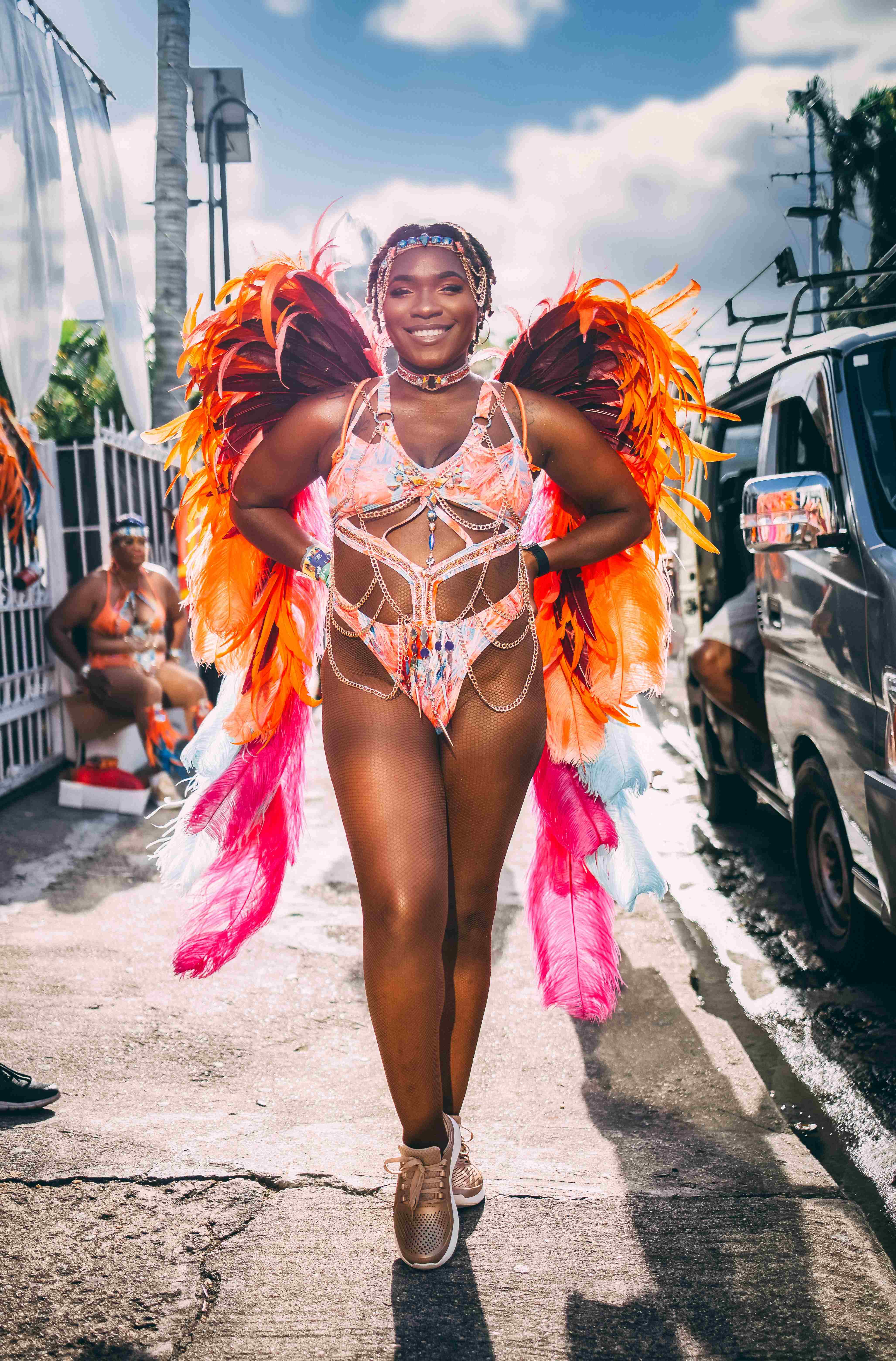 woman in carnival attire