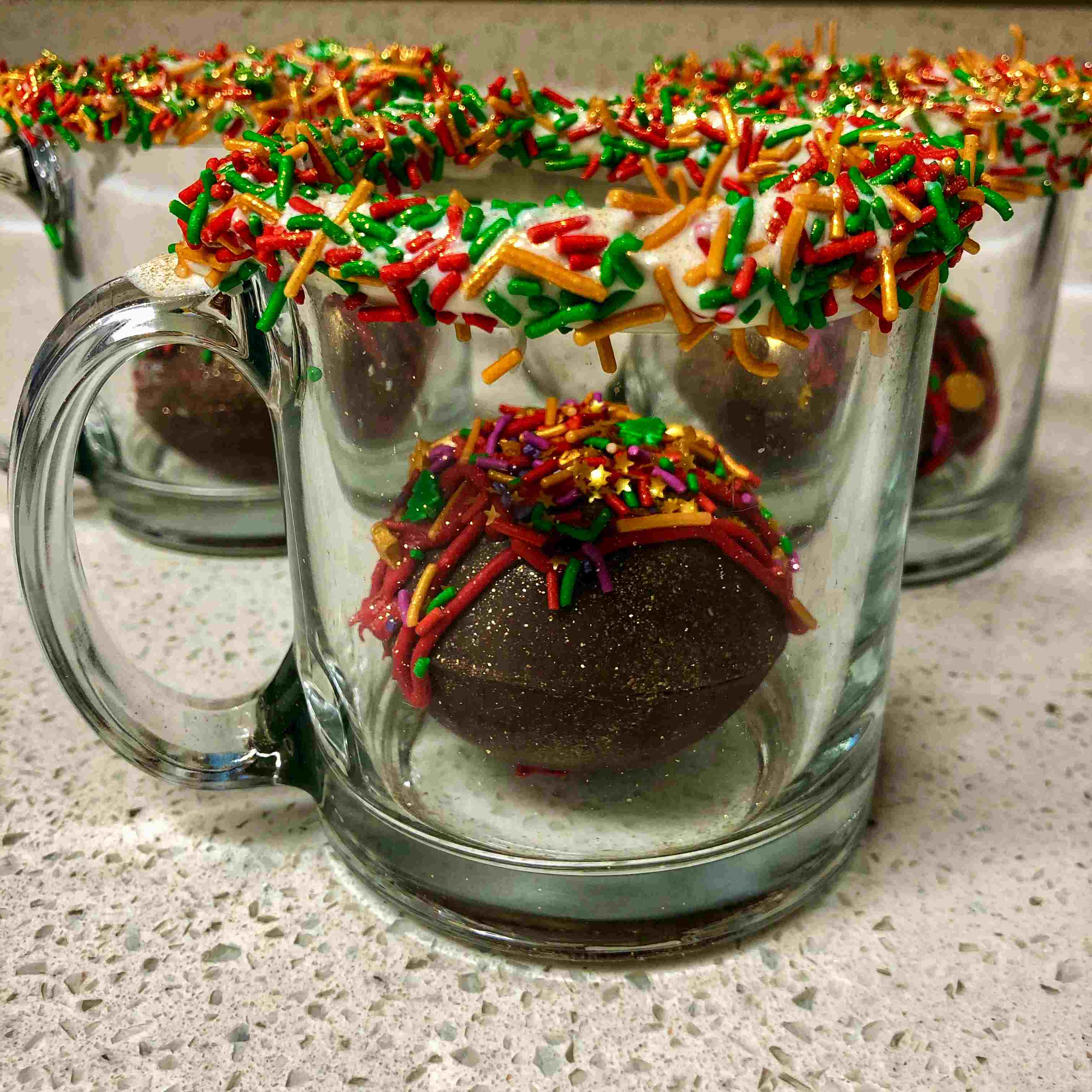 hot chocolate bombs with sprinkles